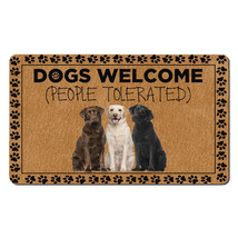 Funny Labrador Dog Lover Outdoor Doormat People Tolerated Dogs Welcome M... - £31.25 GBP