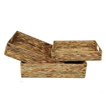 Water Hyacinth Shallow Rectangular Storage Basket - £20.46 GBP+