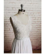 Charming White Chiffon Wedding Dress Bridal Dresses with Lace - £183.84 GBP