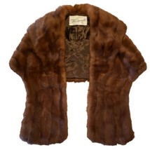 Vintage Mink Stole Pastel Brown Wild Fur 50s Shawl Wrap Coat Jacket Cape... - £67.11 GBP