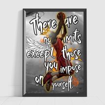 Motivational Basketball Player Wall Art Home &amp; Decor Gloss Poster Positi... - $12.99+