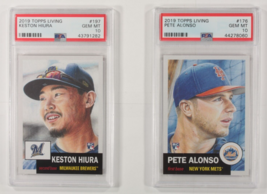 Lot Of 2 PSA 10 Graded 2019 Topps Living Pete Alonso &amp; Keston Hiura Red Ink Auto - £77.87 GBP