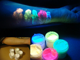 UV body paint face paint makeup neon invisible blacklight reactive 5 color set - £8.62 GBP+