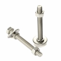 1/4-20 X 4&quot; Hex Head Cap Screws Bolts And Nuts, Flat Washers,, 8 (304), ... - £26.94 GBP