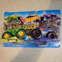 Hot Wheels Monster Trucks Gunkster VS Race Ace Demolition Doubles - £14.25 GBP