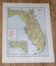 1943 Vintage Wwii Map Of Florida / Georgia - £16.26 GBP