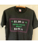 1990&#39;s T shirt black with McDonald&#39;s extra value meal neon color graphic... - $34.60