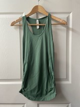 Athleta Outbound Tank Top Vest Ruched Side Scoop Neck Size Medium Green - £10.77 GBP