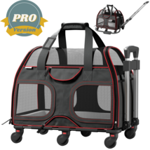 Katziela® Luxury Rider PRO Pet Carrier with Removable Wheels and Double Handle - £118.86 GBP