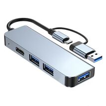 USB Type-C Dual Port Laptop PC Docking Station USB 3.0 Hub Multi-Port Sp... - $4.57