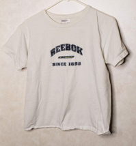 Vintage Reebok Boys Large White Short Sleeve T-Shirt Made in USA - £7.75 GBP