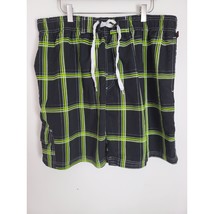 NBN Gear Swim Trunks 3XL Mens Black Green White Mesh Lined Swimwear Bottoms - £16.18 GBP