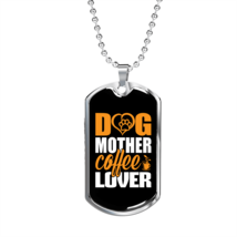 Dog Mother Coffee Lover Yellow White Necklace Stainless Steel or 18k Gold Dog T - £38.52 GBP+