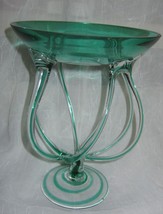Makora Krosno Handblown Green and Clear Art Glass  Bowl Poland   - £112.09 GBP