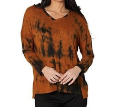 French Kyss marble wash v-neck with pockets in Spice - size S - $53.46