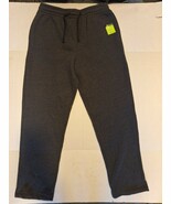 NWT-Tek Gear Dark Gray Sweat Pants Sz M Open Bottom Pant Ultra Soft Fleece - $21.06 CAD