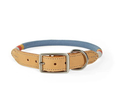 YOULY The Wanderer Blue Rope &amp; Leather Dog Collar, Small. By Youly - £10.38 GBP