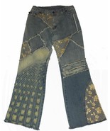 Rare VTG Mariposa Frayed Patches Embroidered Flowers Bell Bottom Jeans W... - $108.03 CAD