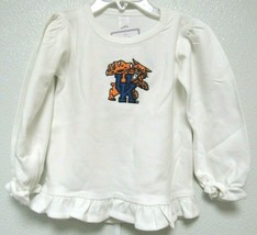 NCAA Kentucky Wildcat Cat Logo White Long Sleeve Frill Shirt Two Feet Ah... - $17.95