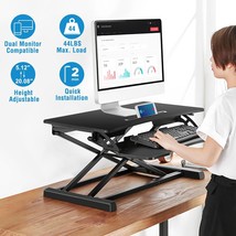 Ergonomic Standing Desk Monitor Riser Tabletop Sit to Stand Workstation - £134.46 GBP