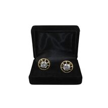 Men J.Valintin Cufflinks With Bold Stones Plated Gold Vito Rofolo V45-3 image 2