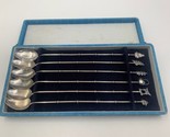 Boxed Set Of 6 Japan Sterling Iced Tea Cocktail Mint Julep Bamboo Spoons... - $83.55