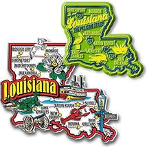 Louisiana Jumbo &amp; Premium State Map Magnet Set by Classic Magnets, 2-Piece Set,  - £7.65 GBP