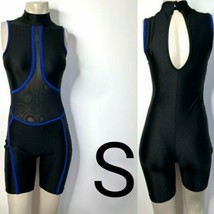 Black &amp; Blue Mesh Romper &amp; Face Mask   Size S - $28.99