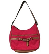 Croft &amp; Barrow Purse Medium Pink Shoulder Bag Fabric Pockets  - $228.43 MXN