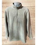 IZOD GRAY FLEECE LINED PARTIAL ZIP LONG SLEEVE PULLOVER COLLARED SWEATER... - £29.53 GBP