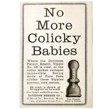 Davidson Rubber Nipple Colick Baby 1897 Advertisement Victorian Medical ... - €17,49 EUR