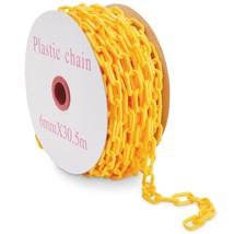 Stockroom Plus 100 Foot Yellow Plastic Safety Chain, Weatherproof Barrie... - £40.64 GBP