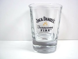 Jack Daniel&#39;s Tennessee Fire gold flame logo tall square shot glass - £5.64 GBP