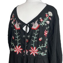 Shein Womens Dress Size 3XL Black Embroidered Tassels Stretch Boho 3/4 S... - $18.81