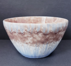 Studio Art Pottery Drip Glazed Blue &amp; Brown Stoneware Serving Bowl - $27.00