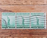 US Stamp Industry Agriculture For Defense 1c Used Green Strip of 3 - $1.23