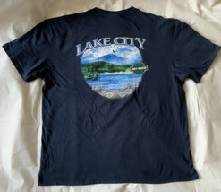 Harley Davidson Blue T-shirt Size 2XL Lake City Lake Placid NY Olympics - £23.73 GBP