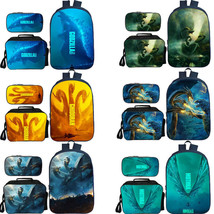 Godzilla Backpack Students School Bag Pencil Case Kids Lunch Bag Cooler ... - £25.53 GBP