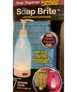 Soap Brite Lighted Dispenser Nightlight 7 Soothing Colors - $282.06 MXN