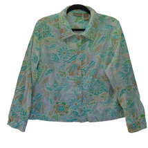 Jane Ashley Womens Button Up  Multi-Color Size Large 100% Cotton Long Sleeve - $11.40