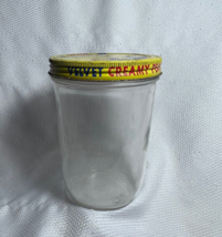 VTG Large Creamy Velvet Peanut Butter Fresh Pure Delicious Empty Jar Canister - £24.01 GBP
