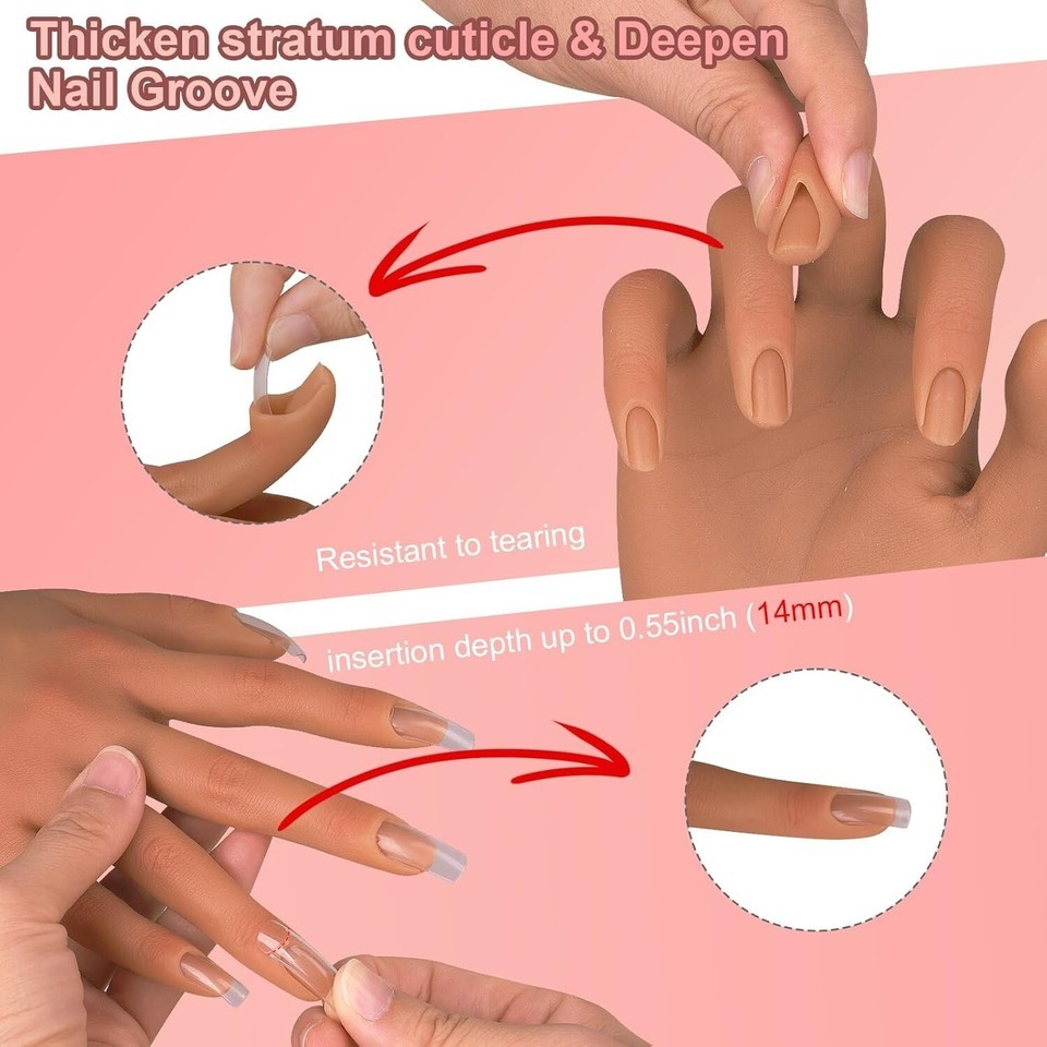 Bendable Acrylic Nail Practice Hand with Deep Nail Groove - Easy Maintenance Item image 6