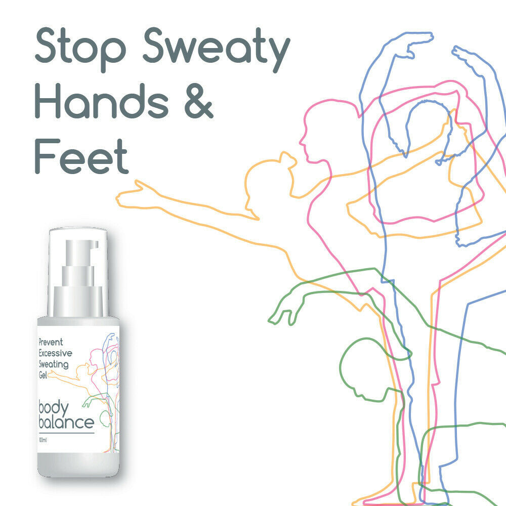 BODY BALANCE PREVENT EXCESSIVE SWEATING GEL CLAMMY HANDS SWEAT FACE