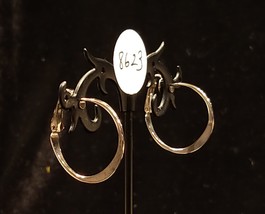 Vintage Silver Tone Hoop Clip On Earrings - £8.75 GBP