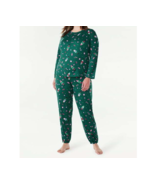 Joyspun Women’s Long Sleeve Tee &amp;Joggers 2-Pcs Pajama Set, Green Size XL... - $26.75 CAD