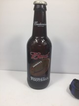Budweiser Beer Bottle Bud Because It&#39;s Football Empty Glass NFL Man Cave... - £14.42 GBP