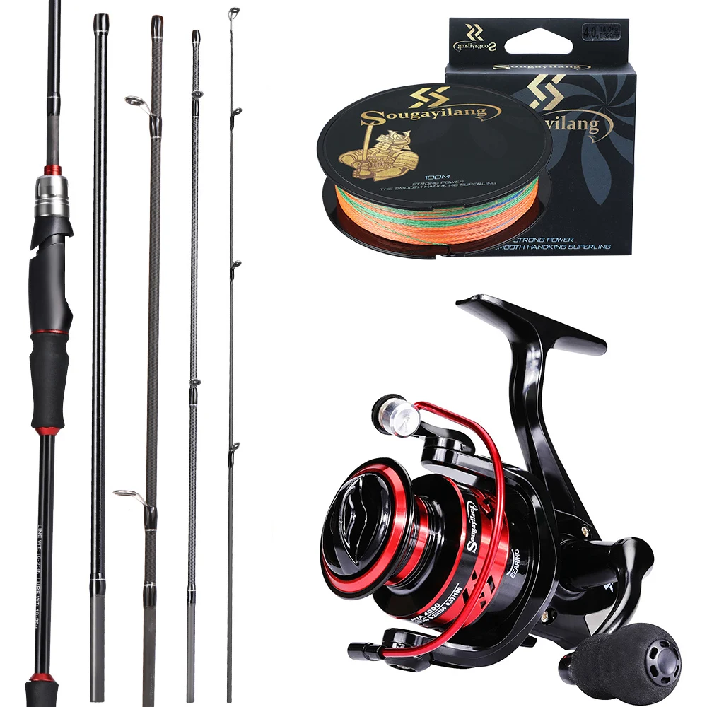 Sougayilang Spinning Fishing Reel and Rod Set 1.8m 2.1M B Fishing Rod and Spinni - $232.64