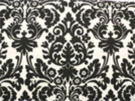 Damask Table Square Black Ivory Cream Waverly Onyx 18&quot; - $7.50