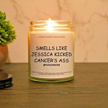 Personalized Smells Like You Kicked Cancer&#39;s As* Candle Cancer Survivor Gift - £19.80 GBP