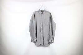 Vintage 80s Brooks Brothers Mens Medium Houndstooth Plaid Collared Button Shirt - £47.29 GBP